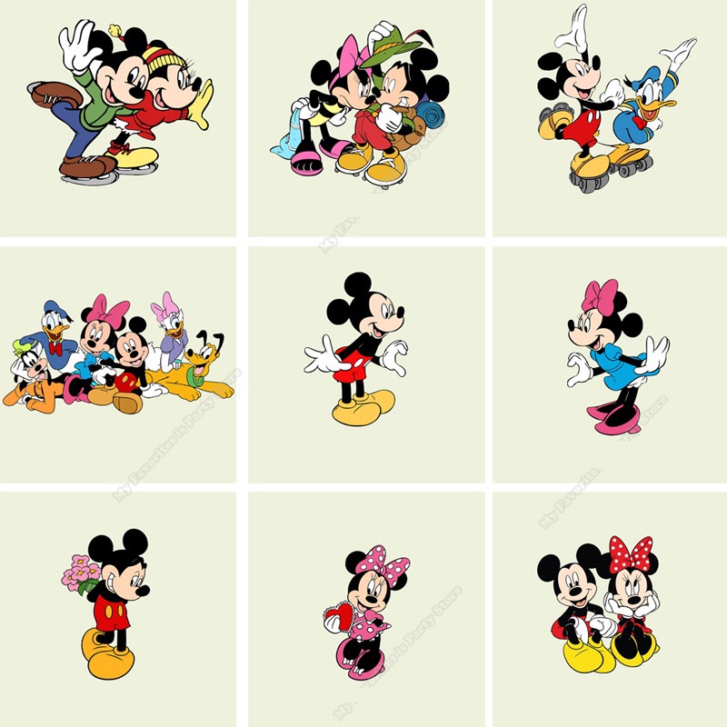 DISNEY Miếng Dán Trang Trí Quần Áo Hình Chuột Mickey Minnie Vịt Donald Dễ Thương DIY