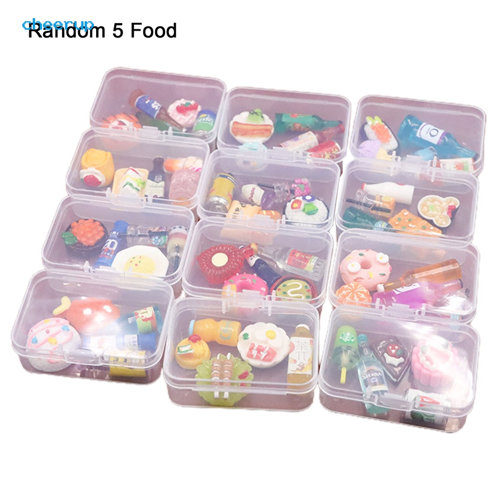 Set 5 Mô Hình Chai Bánh Quy / Thức Ăn Độc Đáo Trang Trí Tiểu Cảnh