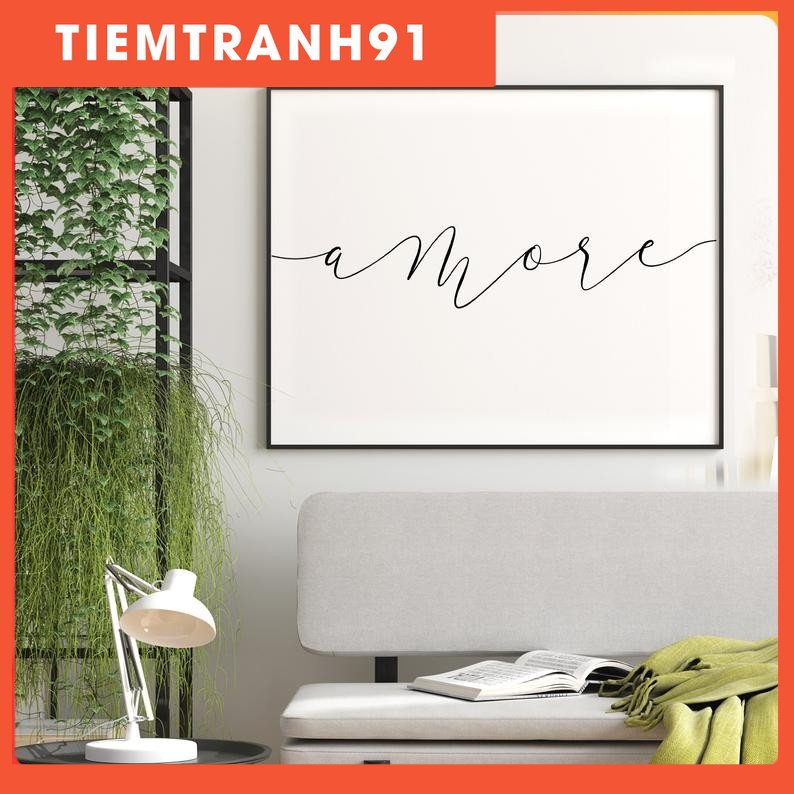 Tranh in cao cấp | Typography-Amore Printable Art, Amore Sign 37 , tranh canvas giá rẻ