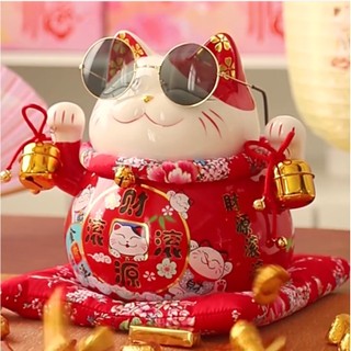 Mèo thần tài mini Maneki neko gốm sứ - Chú mèo luôn mỉm cười và mang đến may mắn cho mọi người