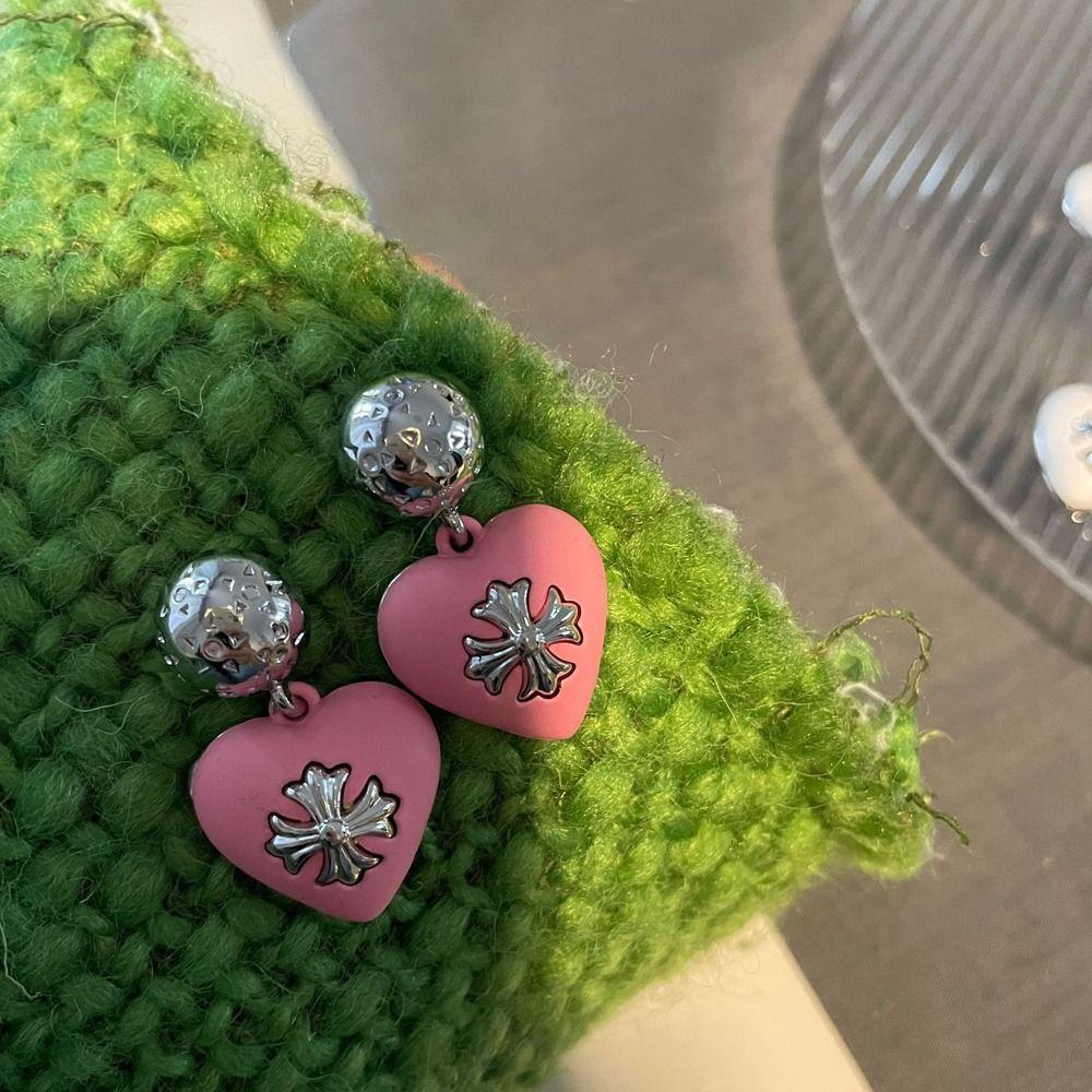 LOMBARD Bông Tai Hình Thánh Giá Bằng Hợp Kim Phong Cách Hàn Quốc Thời Trang Cho Nữ