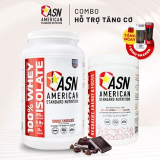 Combo tăng cơ: asn whey protein isolate - double chocolate & asn bcaa+