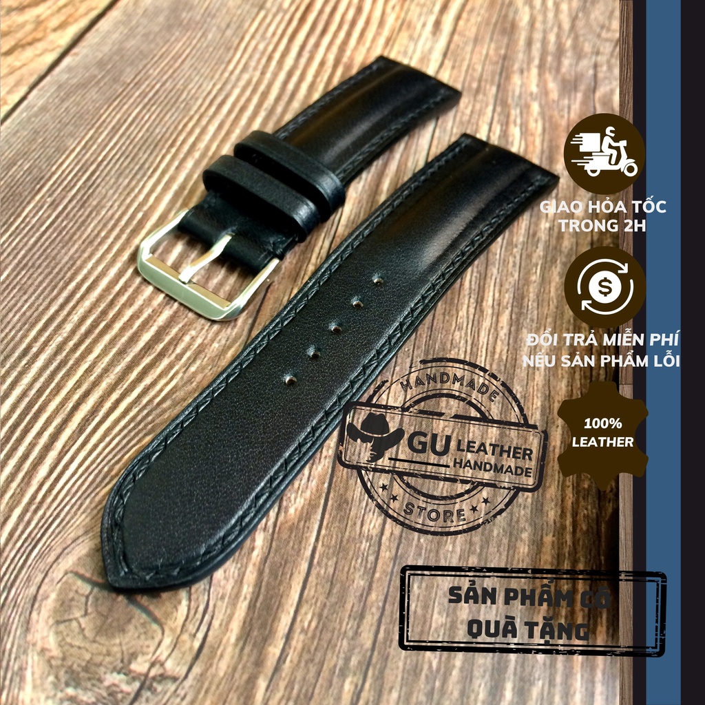 Dây da đồng hồ handmade chất liệu da bò pullup size dây 18/ 20/ 21/ 22/ 24mm - Gu Leather