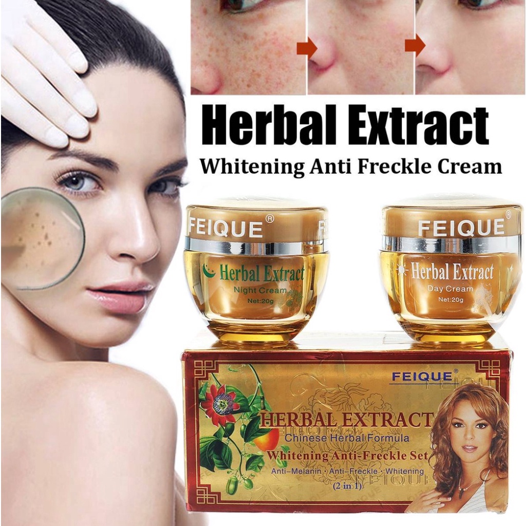 Kem dưỡng Feique chiết xuất thảo dược trung hoa 2 trong 1 làm trắng hỗ trợ giảm tàn nhang