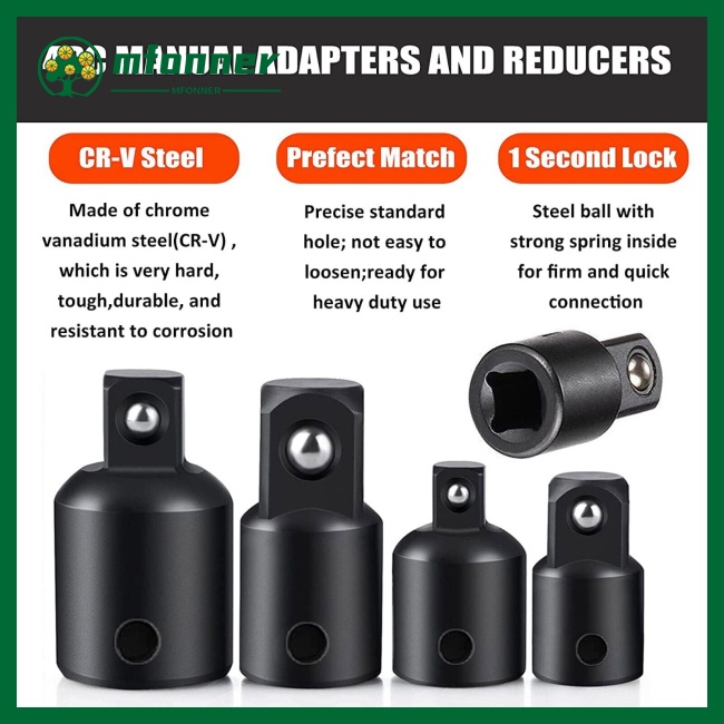 Set 7 Đầu Bánh Cóc Giảm Sốc 3 / 8 &quot;1 / 4&quot; 1 / 2 &quot;Chuyên Dụng Cho Máy Bảo Trì Không Khí
