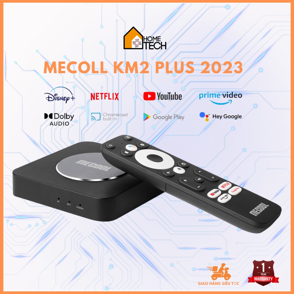Android TV Box Mecool KM2 Plus - Netflix, AndroidTV 11 CE, Bộ nhớ trong 16GB tích hợp điều khiển giọng nói