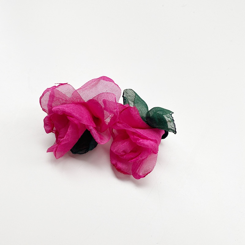 Bông Tai Hoa Vải Phong Cách Pháp Lãng Mạn