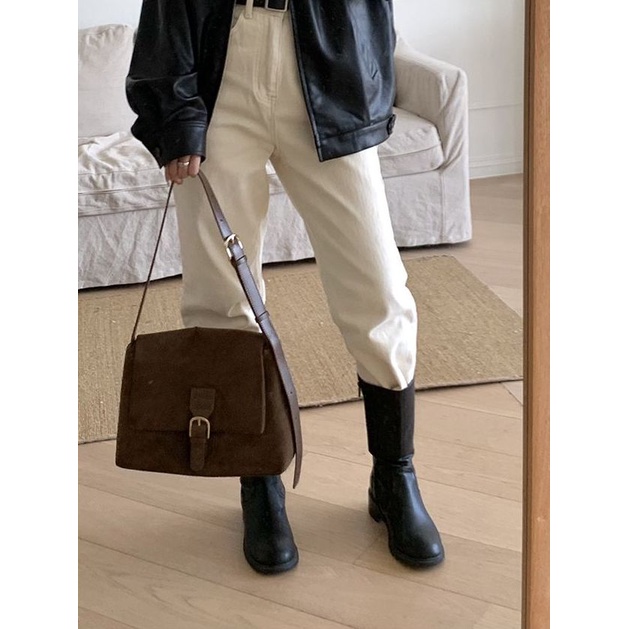 Túi Xách Da Lộn Đeo Vai Phong Cách Hàn Quốc Thời Trang Thu Đông Mới Cho Nữ