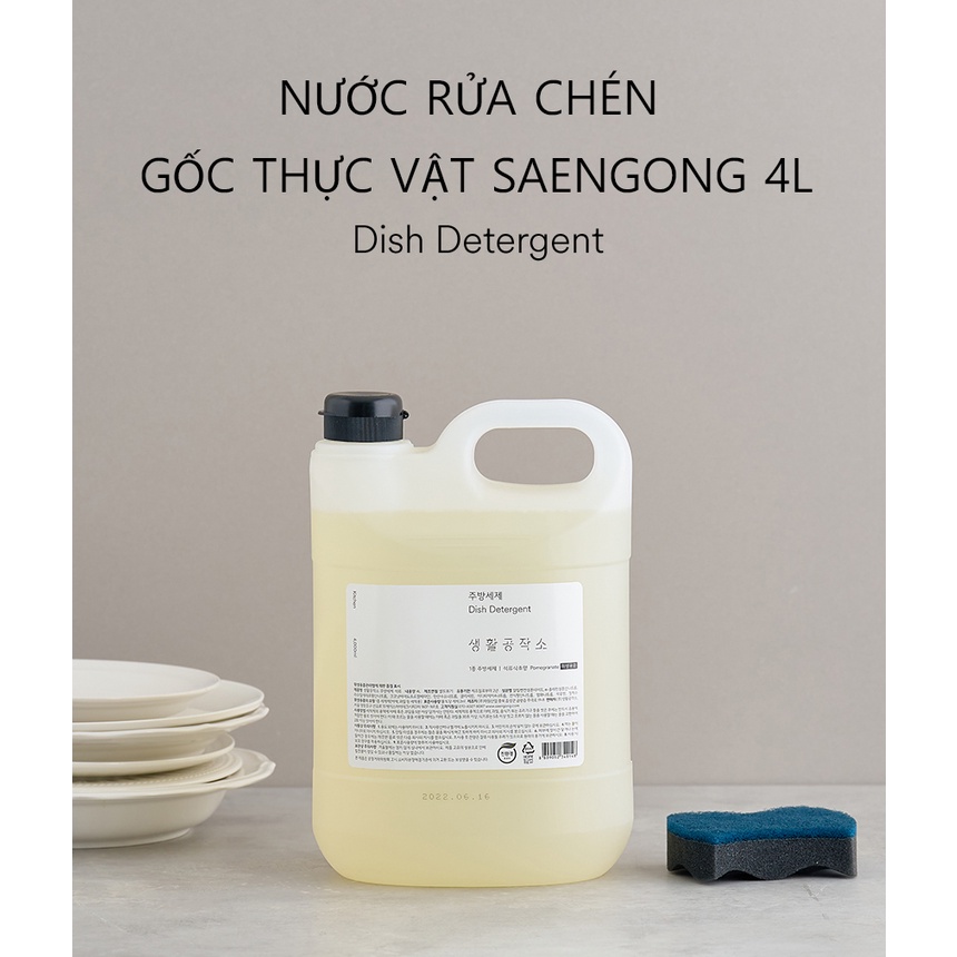 Nước Rửa Chén Gốc Thực Vật Saengong Can 4 Lít - K2V Shop