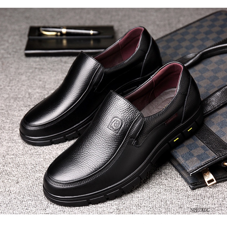 Giày Lười Da Cao Su Lót Nhung Mềm Chống Trượt Thời Trang Thu Đông 2023 Cho Nam Size 38-46 Sang Trọng