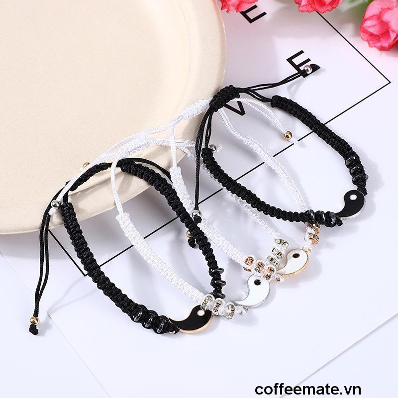 ⚡Vòng tay bằng hợp kim thiết kế mặt dây kết hợp âm dương thời trang cho cặp đôi