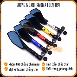 1 Cái Trái Gương Rizoma xe máy, kiếng xe máy, xe đạp điện 5 cạnh, chất liệu hợp kim nhôm