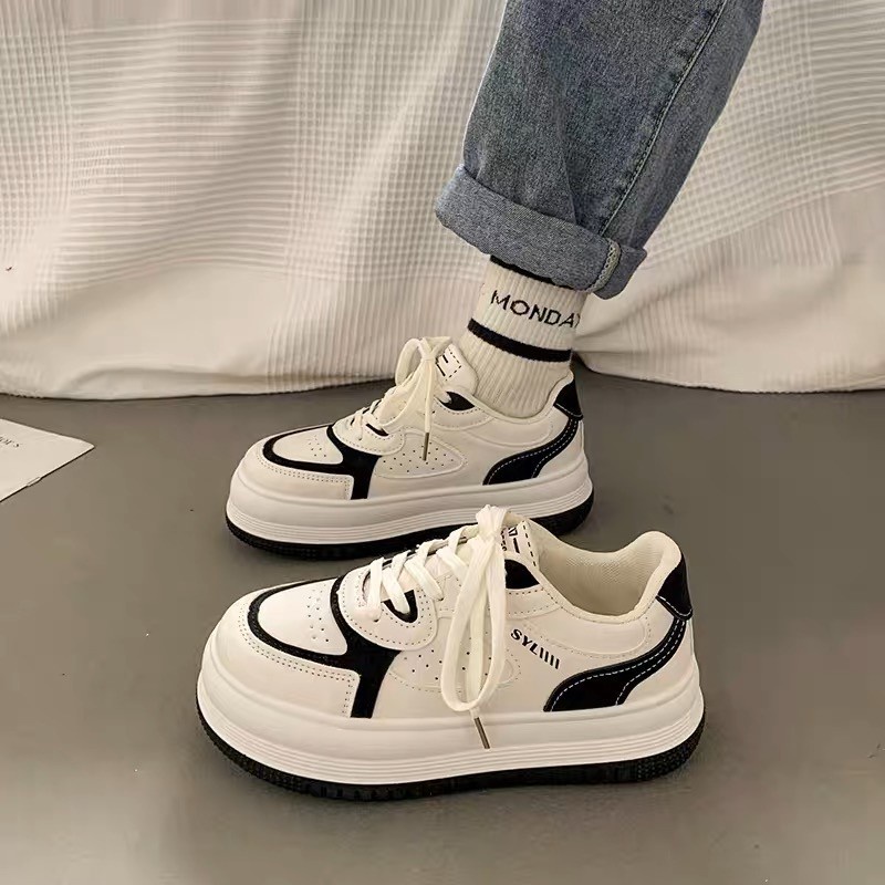 Giày Thể Thao Màu Trắng Thiết Kế Mới Thoáng Khí Năng Động Thời Trang Dành Cho Nữ