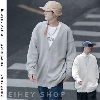 Áo cardigan trơn khoác cúc chất nỉ bông mát hai màu trắng xám form rộng, áo khoác cardigan xịn 𝓫𝔂 𝓮𝓲𝓱𝓮𝔂