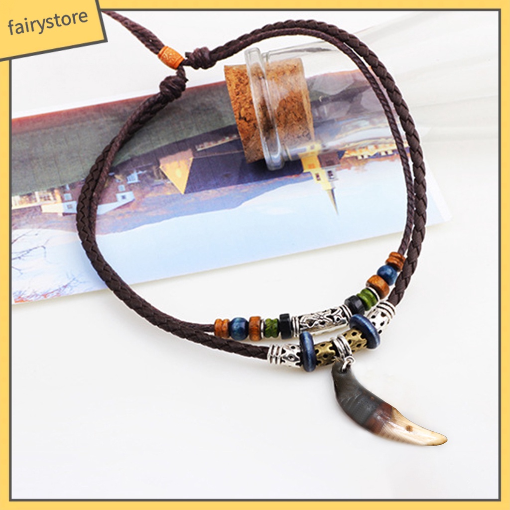 Vòng cổ Giả Da Nhiều Lớp Phong Cách Retro Vintage Thời Trang Cho Nam [Fairy1]