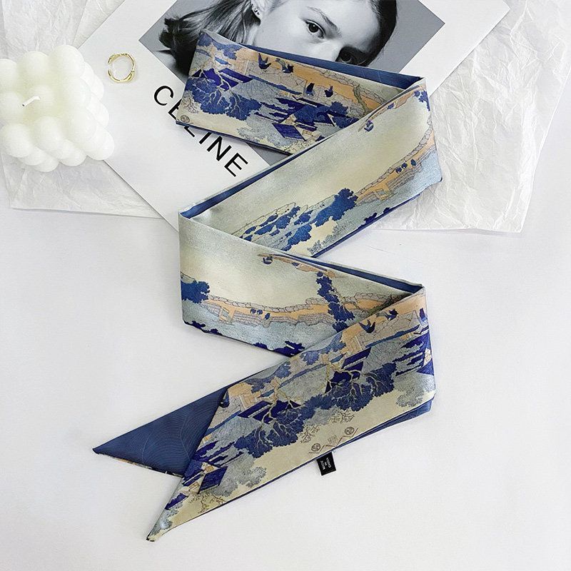 Khăn Quàng Cổ Lụa In Họa Tiết Nghệ Thuật 160cm