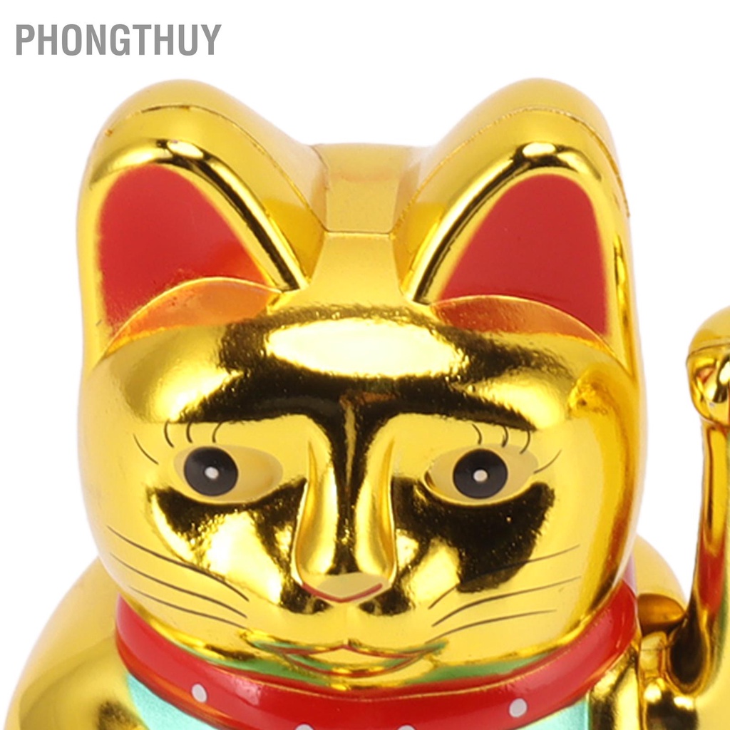 Mèo thần tài - mèo vẫy tay may mắn 4 inch bằng pin hút tài lộc Trang trí bàn làm việc Tặng quà