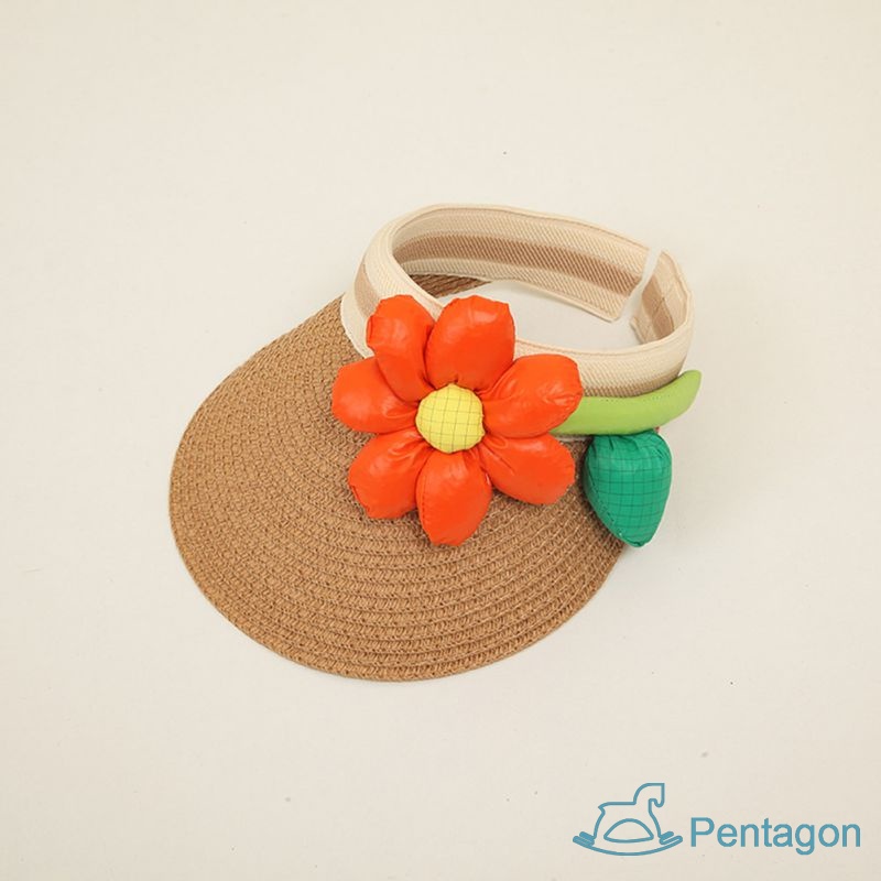 Mũ Chống Nắng Mùa Hè Vành Rộng Hở Chóp Thoáng Khí Dễ Thương Cho Bé Gái