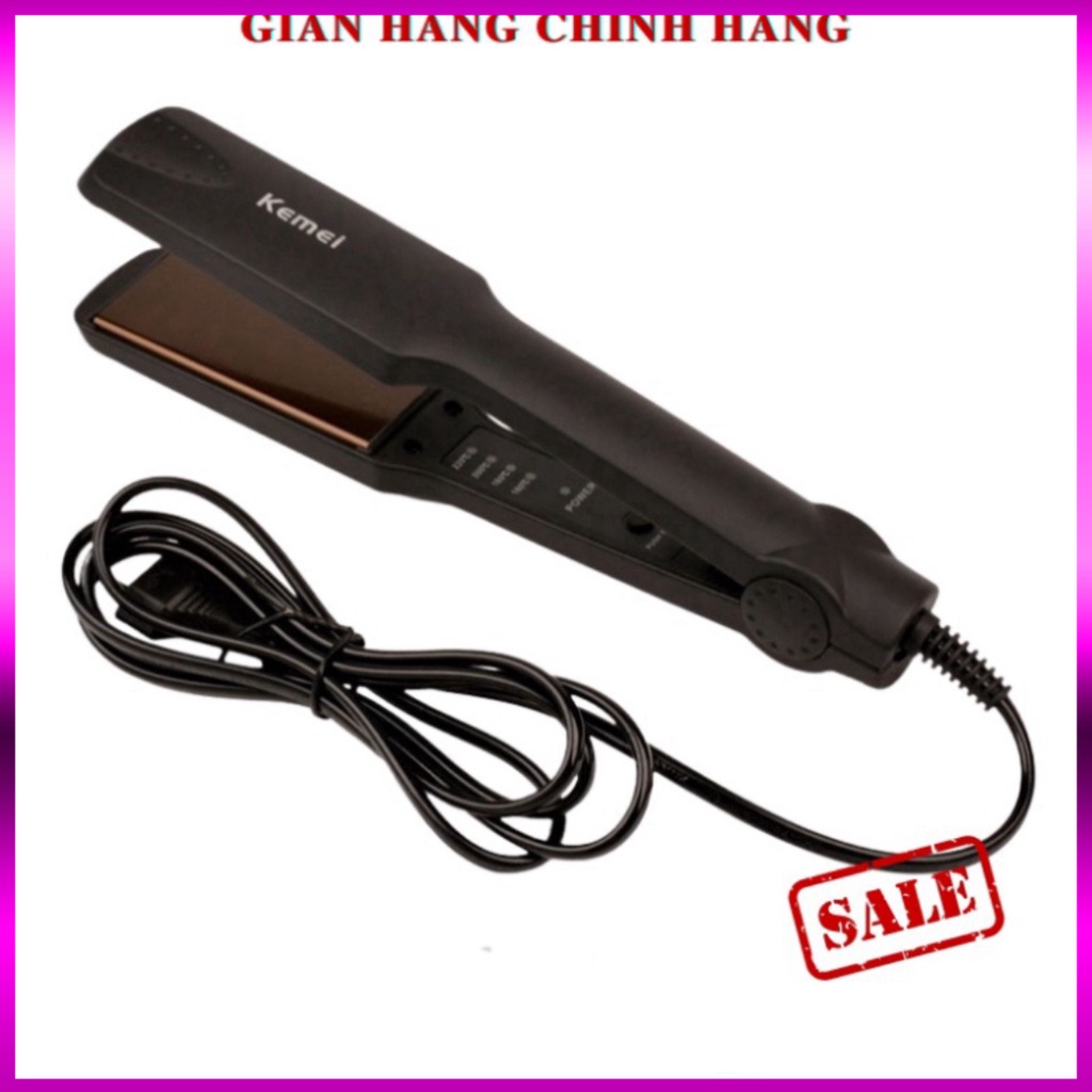Máy Là Tóc Duỗi Tóc 4 Nấc Nhiệt Bản Pro Size To KEMEI PRO_KM329 - Máy tạo kiểu tóc, Bảo Hành 12 Tháng