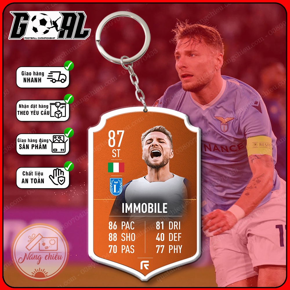 Móc khóa Ciro Immobile - cầu thủ yêu thích CLB Liverpool- phụ kiện treo balo gaming [9440-9451]