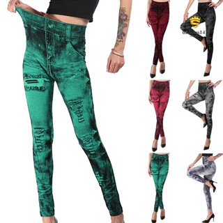Quần Legging Giả Jeans Thời Trang Cho Nữ
