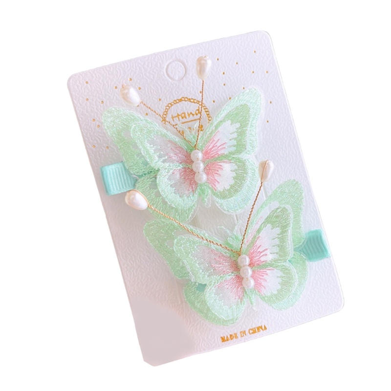 Set 2 Kẹp Tóc Hình Bướm Phong Cách Vintage Cho Bé Gái