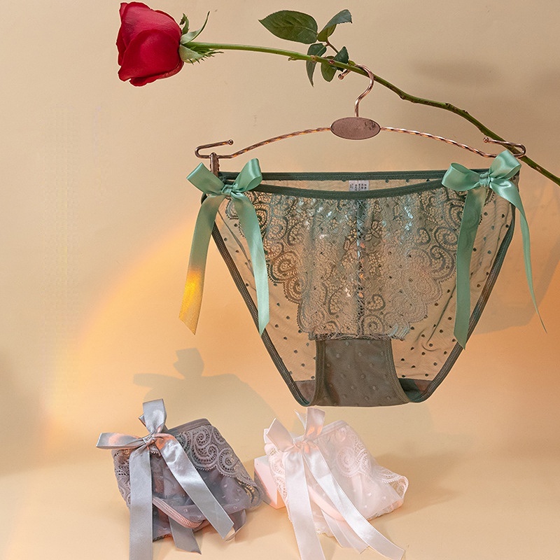 Quần Lót Lưới Ren Rỗng Lưng Thấp Quyến Rũ Cho Nữ