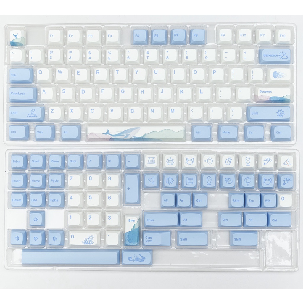136 Phím Haiyun Keycaps XDA Profile Cá Voi Đại Dương PBT Dye Sub Bàn phím cơ Keycap