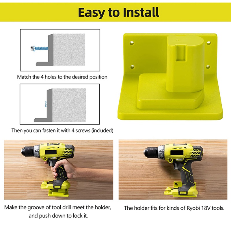 Set 5 Giá Đỡ Pin Gắn Tường Tiện Dụng Cho Ryobi 18V One +