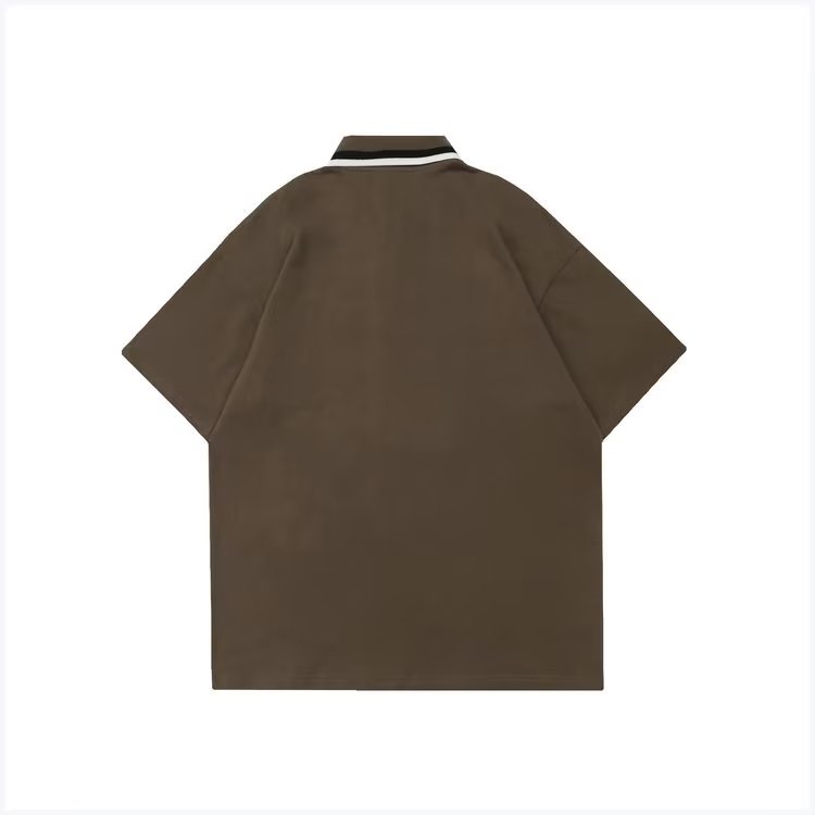 Áo polo Ngắn Tay Phối Màu Tương Phản Phong Cách Retro Mỹ Thời Trang Cho Nam