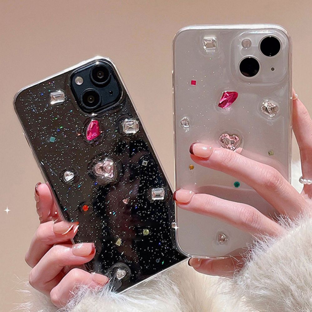 Ốp Điện Thoại TPU Mềm Chống Sốc Chống Dấu Vân Tay Đính Kim Cương Lấp Lánh Cho IPhone 11 12 13 14 Pro Max