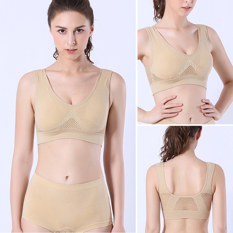 Áo Ngực Thể Thao Dạng Lưới Không Gọng Có Mút Nâng Ngực Size XS-6XL