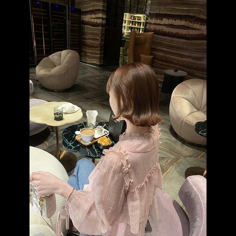 Áo Sơ Mi Chiffon Tay Dài Che Bụng Thời Trang Xuân Thu Cho Nữ Size 3Xl