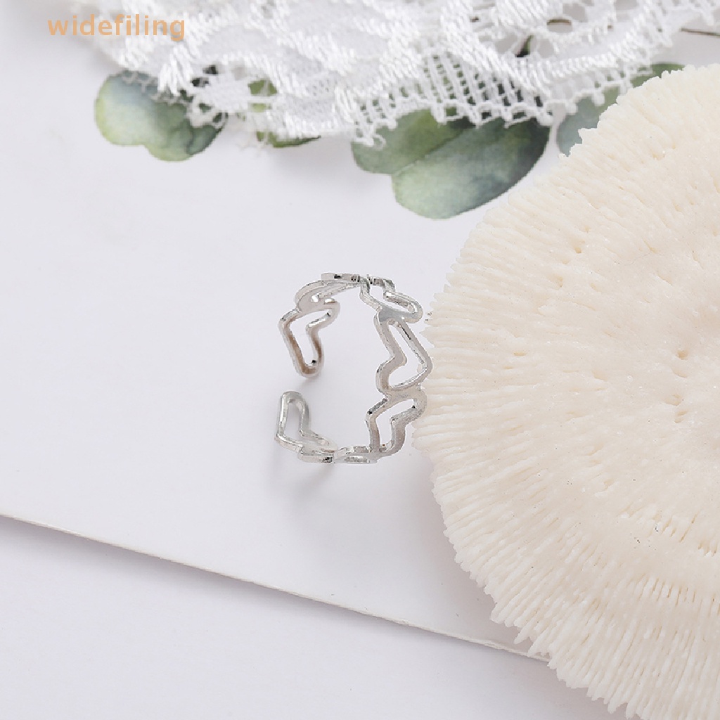 Set 2 Nhẫn Hở Mặt Trái Tim Thời Trang Cho Nữ