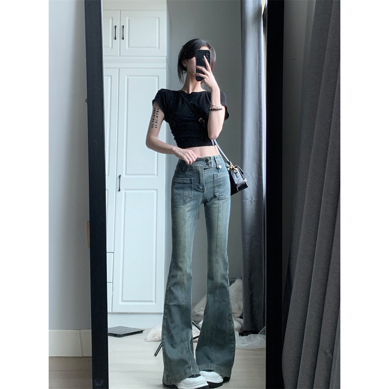 Quần Lưng Cao Ôm Dáng Thời Trang retro Mỹ