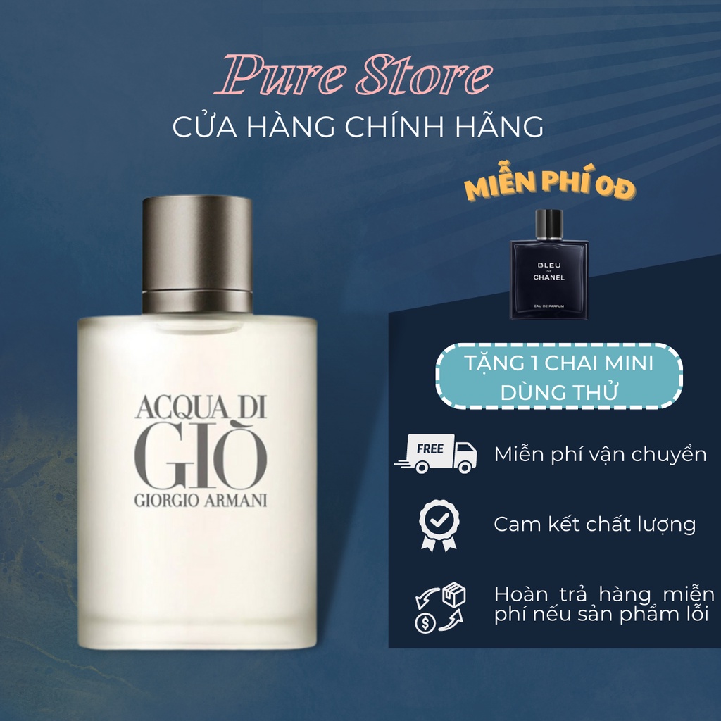 Nước hoa nam Acqua Di Gio EDT 100ml, Nước hoa Giò nam hương thơm nam tính tươi mát