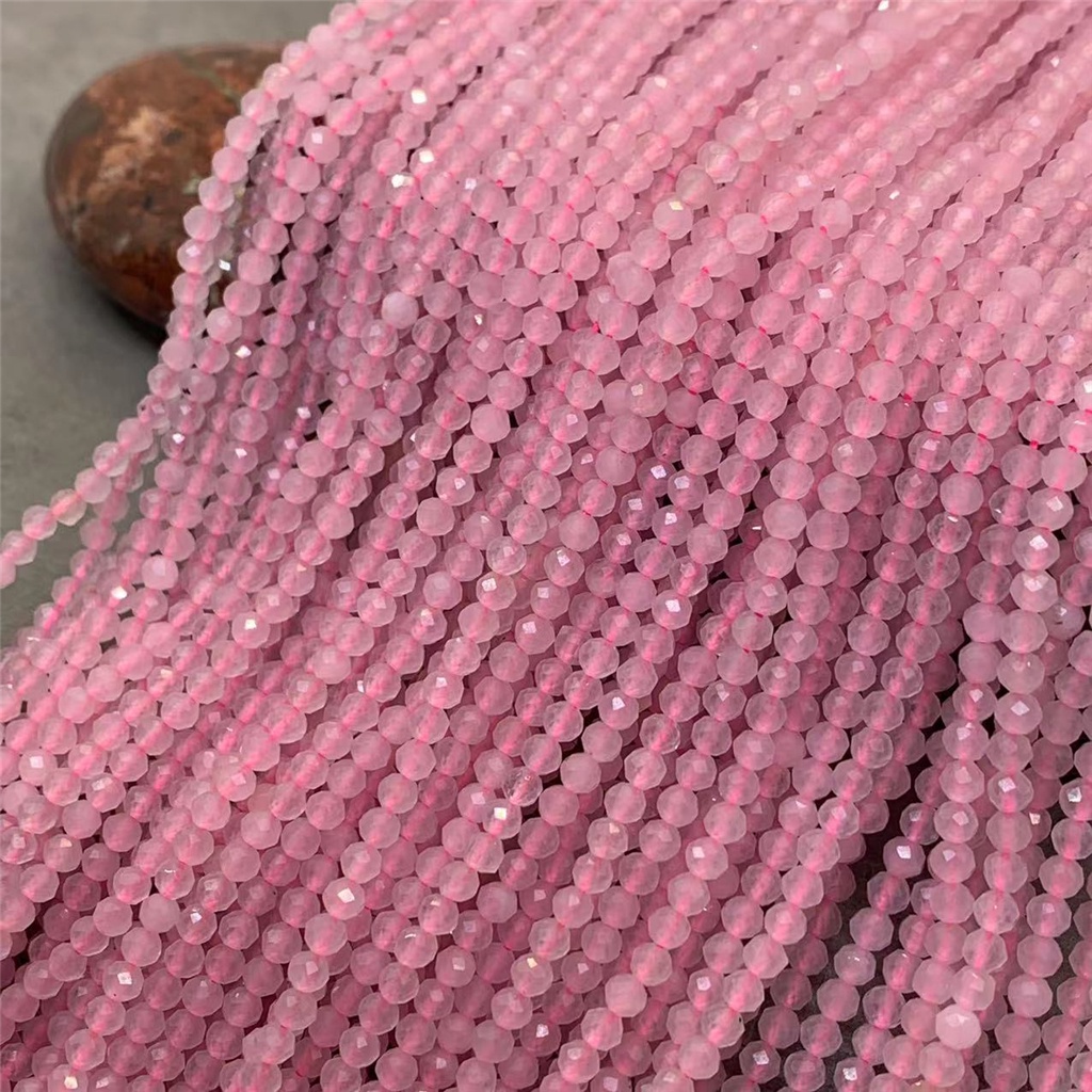 Chuỗi Hạt Đá Thạch Anh Tự Nhiên Kích Thước 2 / 3 / 4mm Dùng Làm Đồ Trang Sức DIY