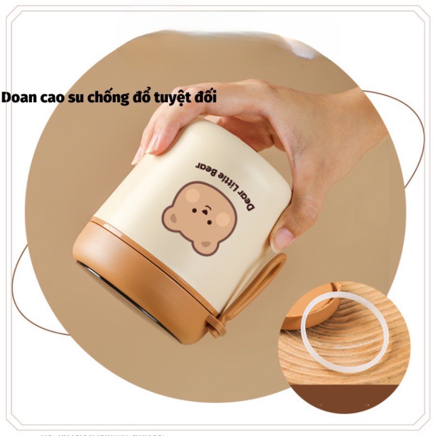 Bình ủ cháo cốc đựng canh giữ nhiệt chất liệu cao cấp inox chống gỉ nhựa an toàn chế biến thực phẩm cho bé