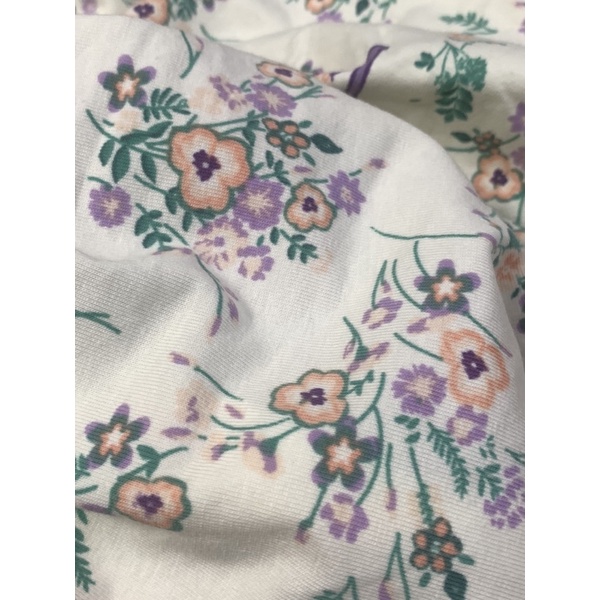 Vải thun cotton hoa tím