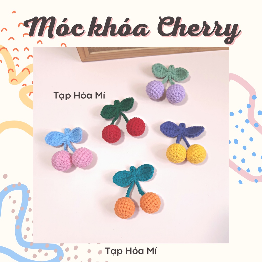MÓC KHOÁ CHERRY LEN HANDMADE