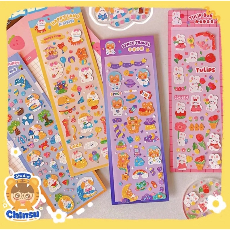 Set Sticker Bling Gấu Cute