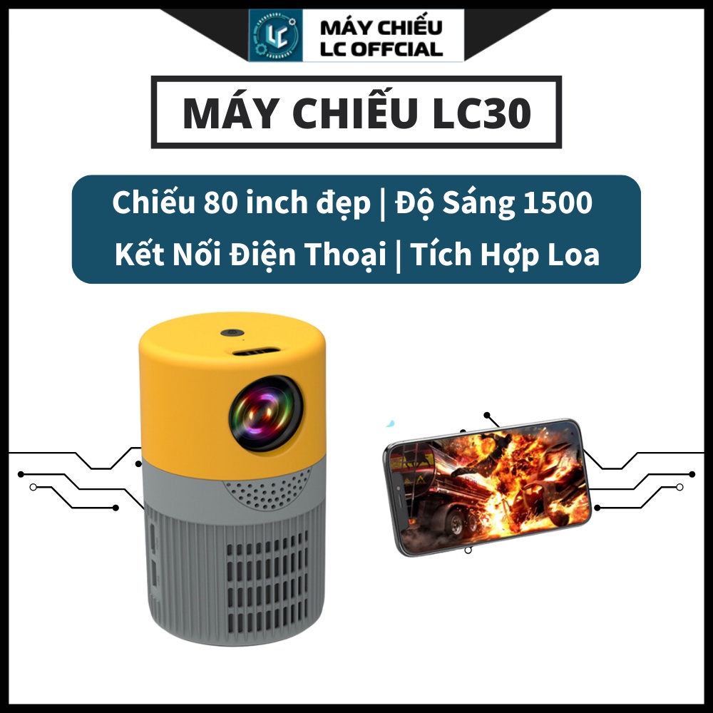 Máy Chiếu Mini LC30 LCD LED Xem Phim Tại Nhà Hỗ Trợ Wifi 5G Kết Nối Không Dây Điện Thoại