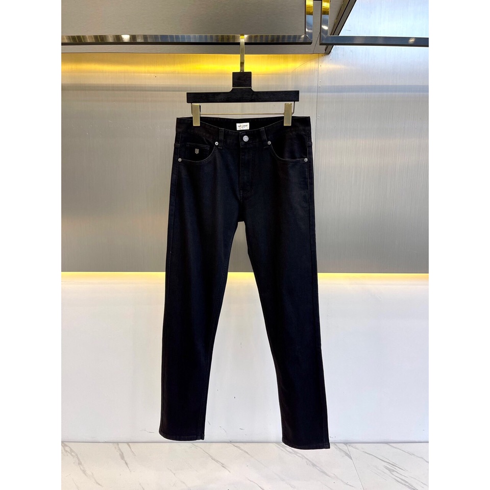 Quần jeans nam thời trang cao cấp thương hiệu Saint Laurent YSL thiết kế vải denim đơn giản, thời thượng