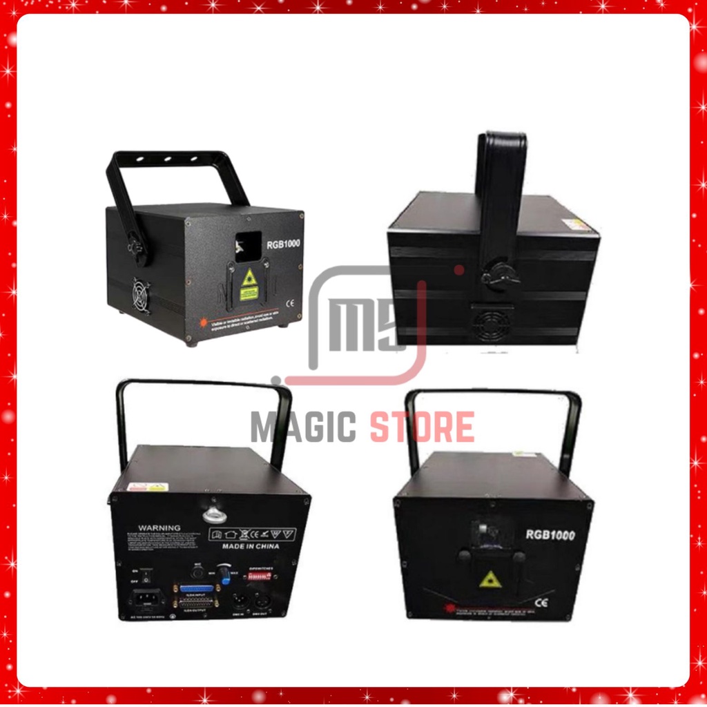 Đèn Laser Quét Tia Đèn Karaoke Laser RGB 1000 1 Cửa 7 Màu Đèn Sân Khấu Giá Sỉ