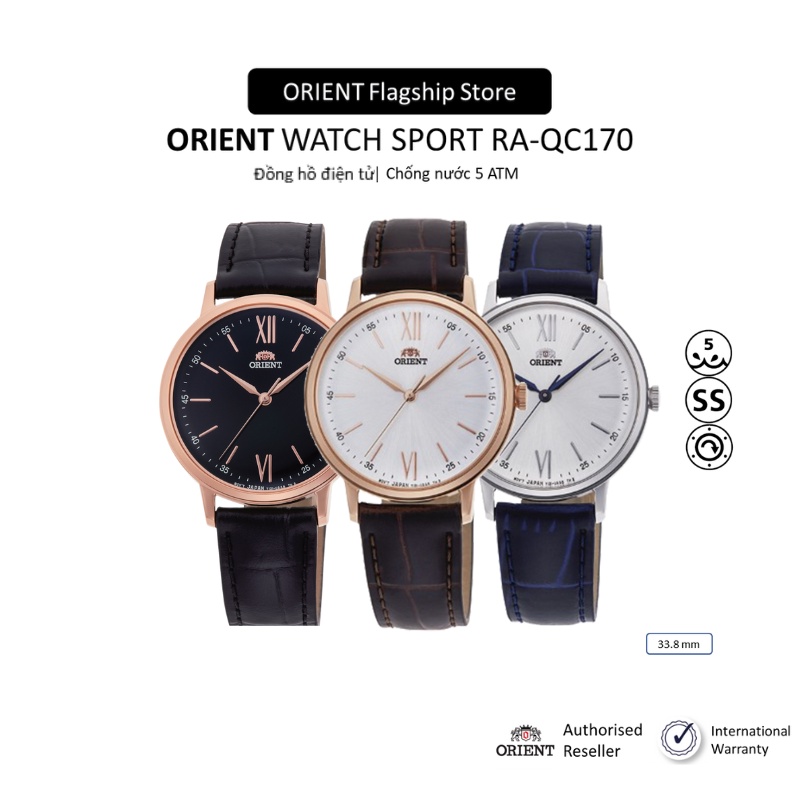 Đồng hồ nữ Orient Watch Classic RA-QC170 máy pin mặt kính cường lực chống xước dây da đeo tay cao cấp chính hãng
