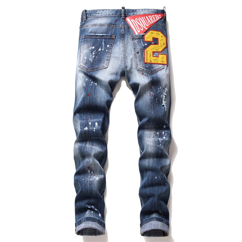 Quần jeans Rách Dáng Suông Co Giãn Thời Trang Mới Cho Nam Giới