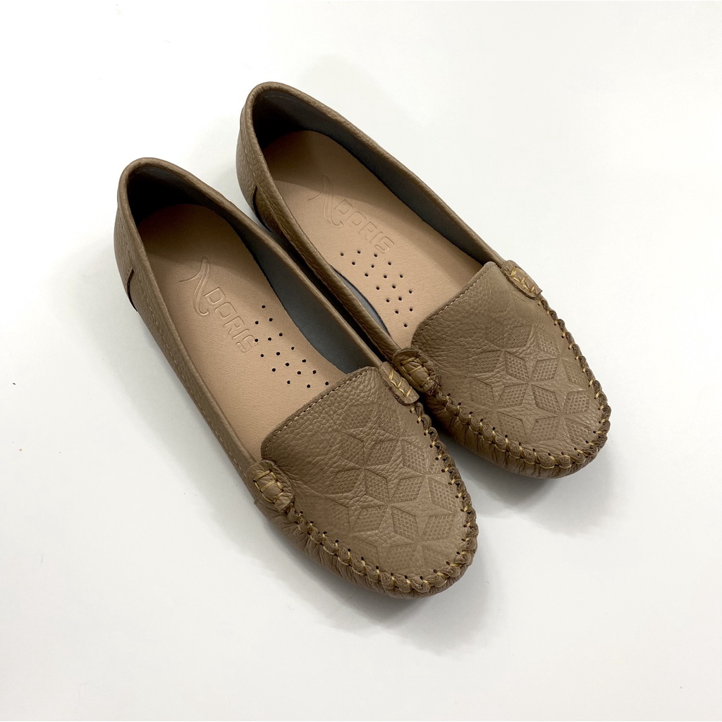 Giày mọi ngôi sao đế bệt da thật  3cm DR013 - SIZE CHUẨN- CÓ BẢO HÀNH.