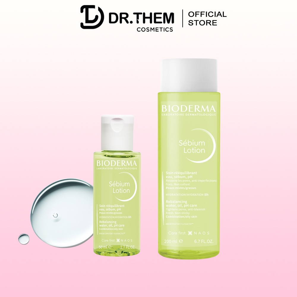Dung Dịch Cân Bằng Da Bioderma Sebium Lotion 50ml/200ml - Toner Cho Da Mụn (CHAI XANH)