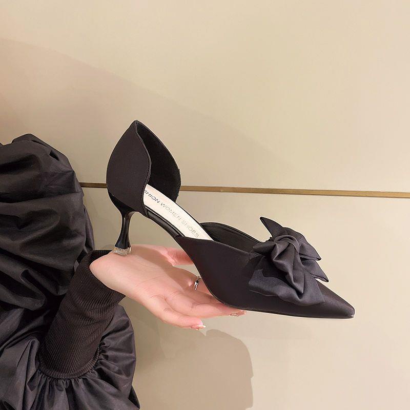 Giày Cao Gót Đính Nơ Phong Cách Hàn Quốc Mới Cho Nữ