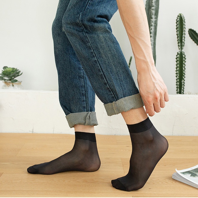 Set 10 Đôi Vớ Thể Thao / Vớ Dài Bằng Sợi Tre Mỏng Thoáng Khí Họa Tiết Kẻ Sọc Thời Trang Mùa Hè Cho Nam